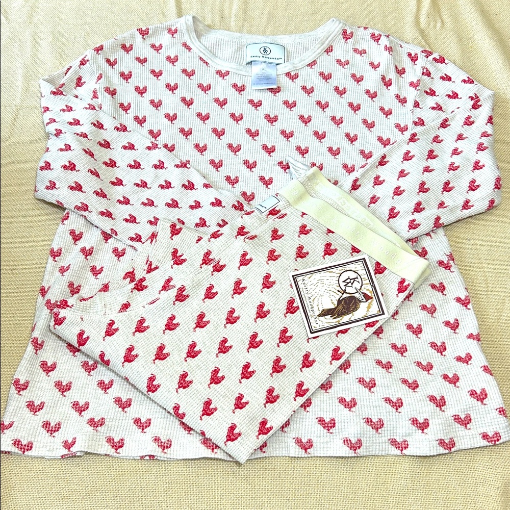 Knotty Woodpecker Red & White Thermal Long Johns XL